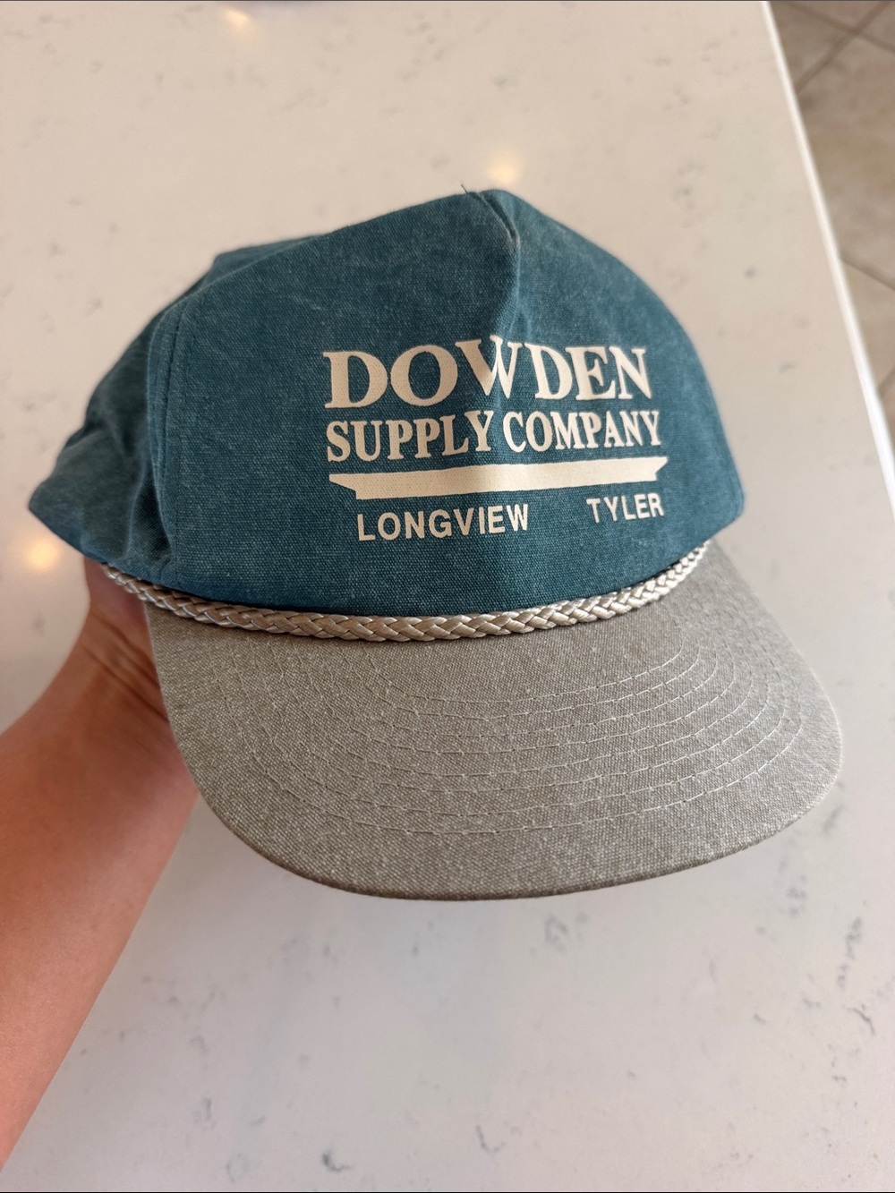 Dowden Supply Company Teal and Gray Rope-Trim Cap
